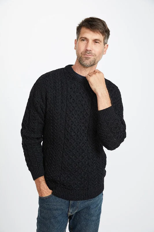 Aran - Traditional Sweater - Navy