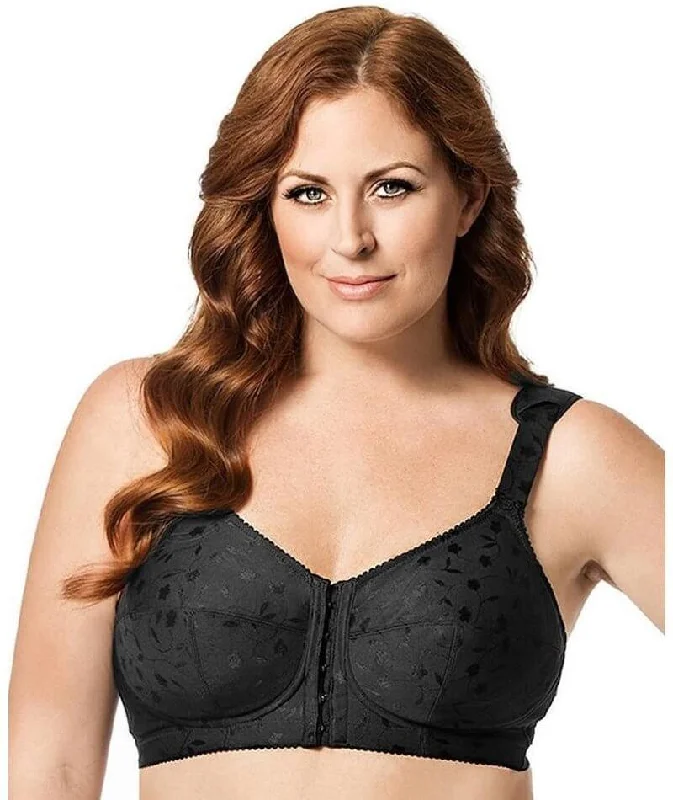 Elila Front Opening Wire-Free Posture Bra - Black