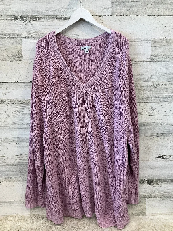 Sweater By Croft And Barrow In Pink, Size: 4x