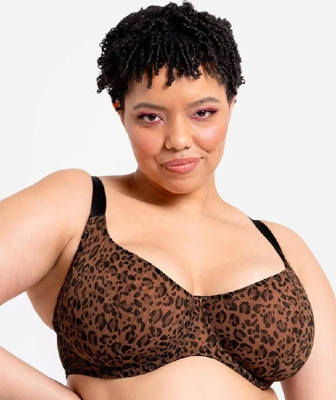 Curvy Kate Cool Cat Scooped Balcony Bra - Leopard Brown