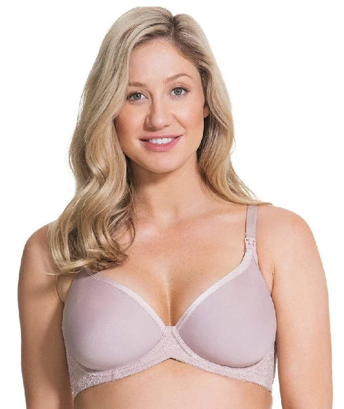 Cake Maternity Waffles 3D Spacer Contour Flexi Wire Nursing Bra - Oyster Pink