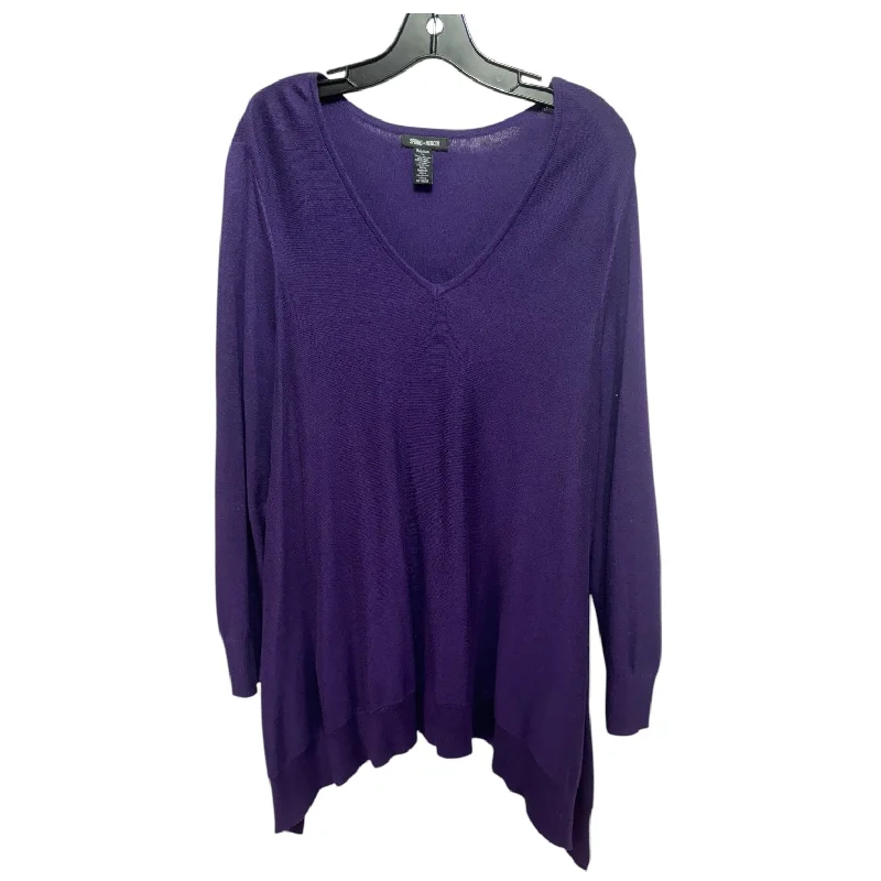 Sweater By Spring + Mercer In Purple, Size: 1x