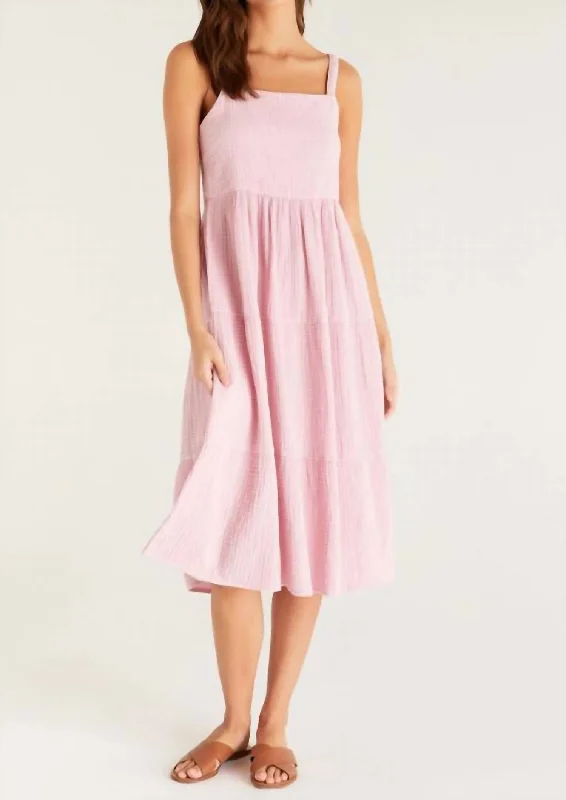 Analise Midi Dress In Bleached Mauve