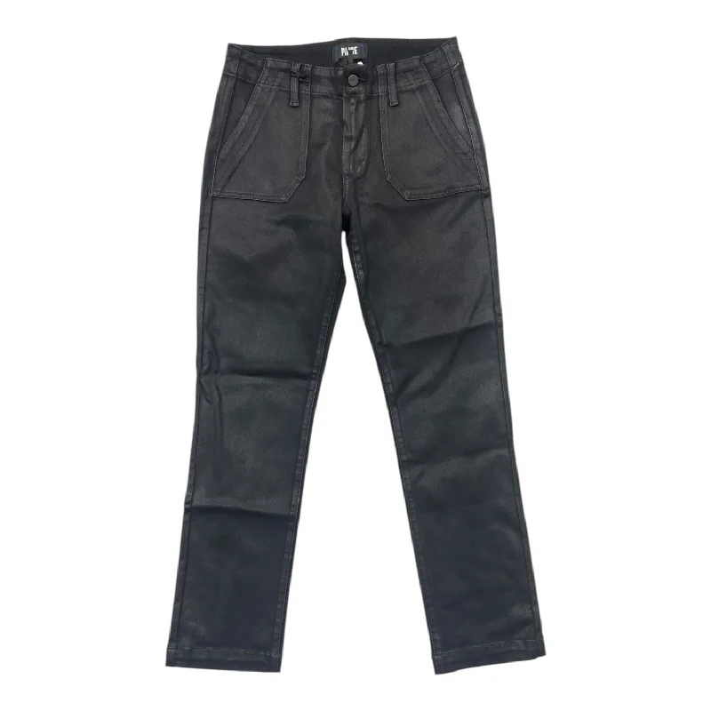 Jeans Straight By Paige In Black Denim, Size: 4