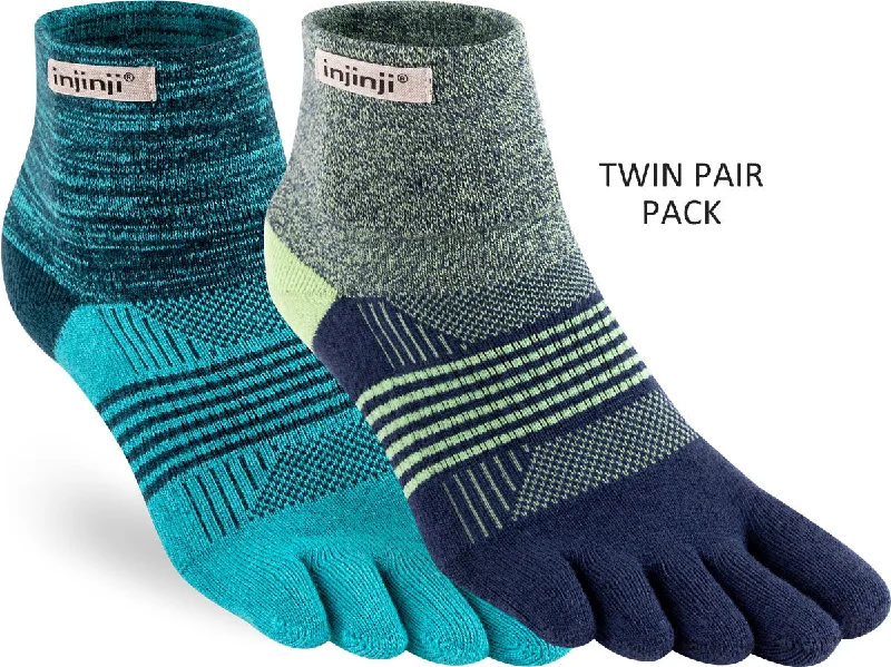 Injinji Women's Mid-Weight Trail Run Toe Socks TWIN PACK (INJ-WTR-TWIN)