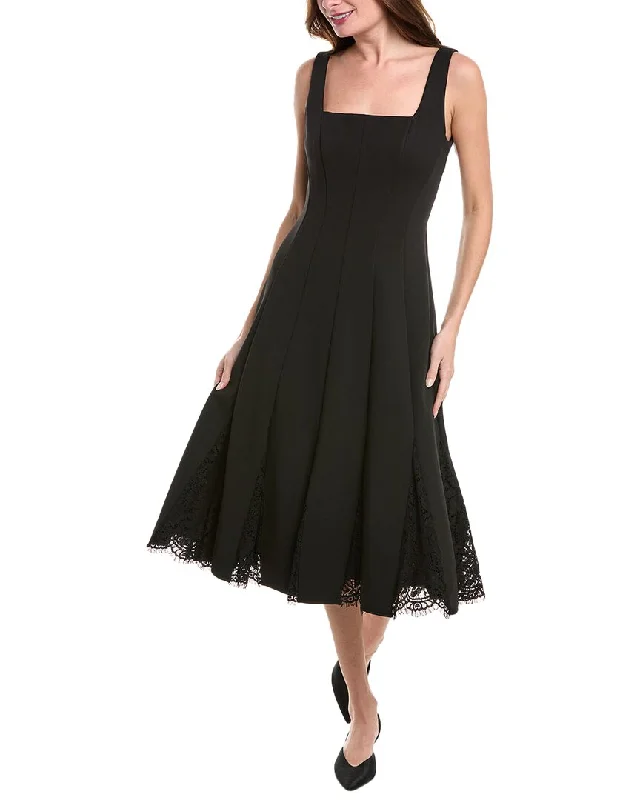 Aidan Mattox Bonded Crepe Midi Dress