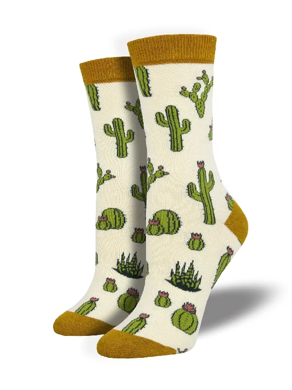 Women's Bamboo King Cactus Crew (Ivory)