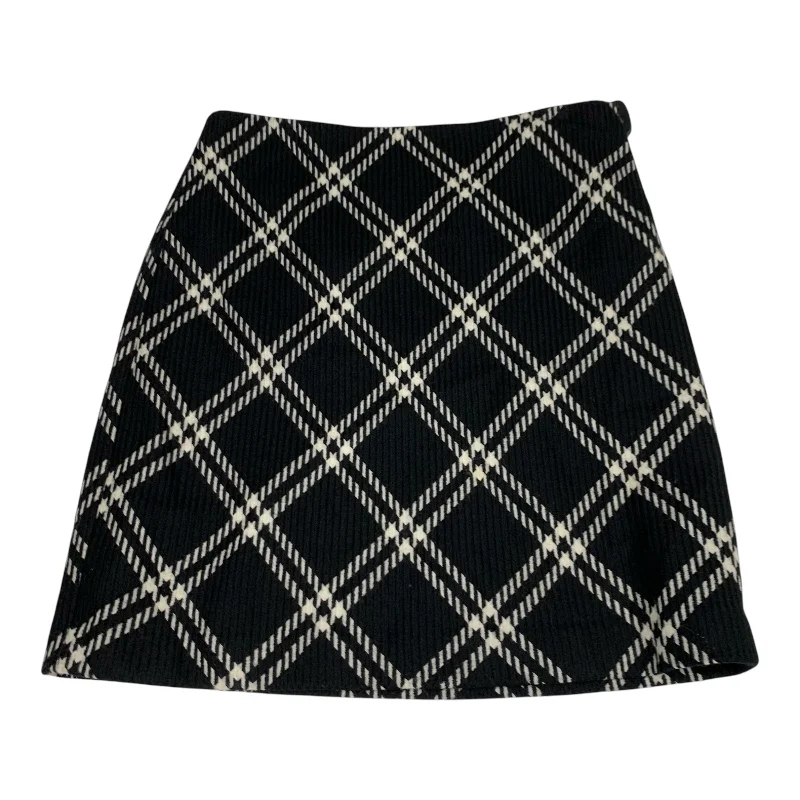 Skirt Mini & Short By Ann Taylor In Black & White, Size: M