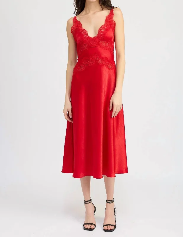 Frankie Midi Dress In Red