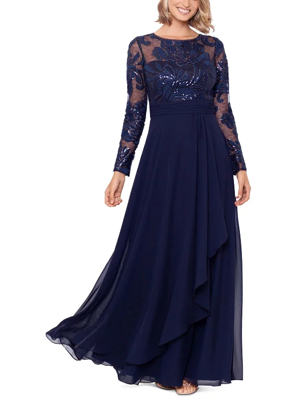 Womens Sequined Long Evening Dress