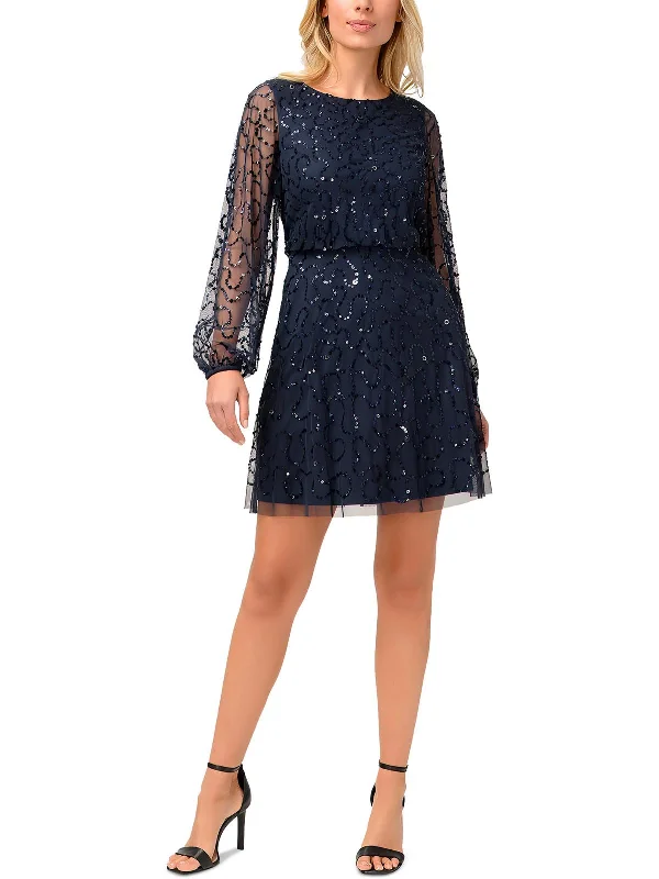 Womens Sequined Mini Cocktail and Party Dress