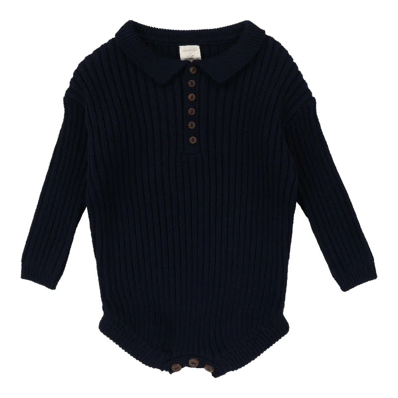 Analogie Boys Knit Romper - Navy