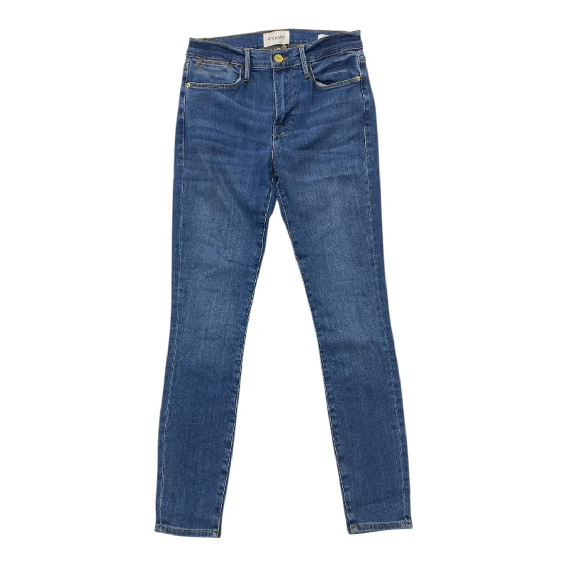 Jeans Skinny By Frame In Blue Denim, Size: 4