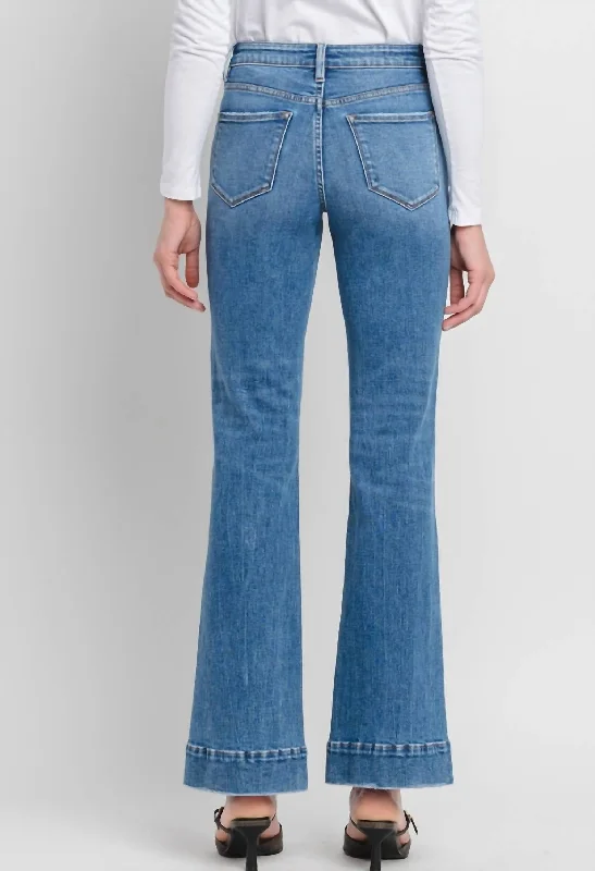 Take It Easy High Rise Flare Jean In Lt Wash