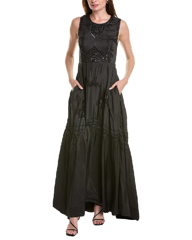 Johnny Was Rose Noir Maxi Dress