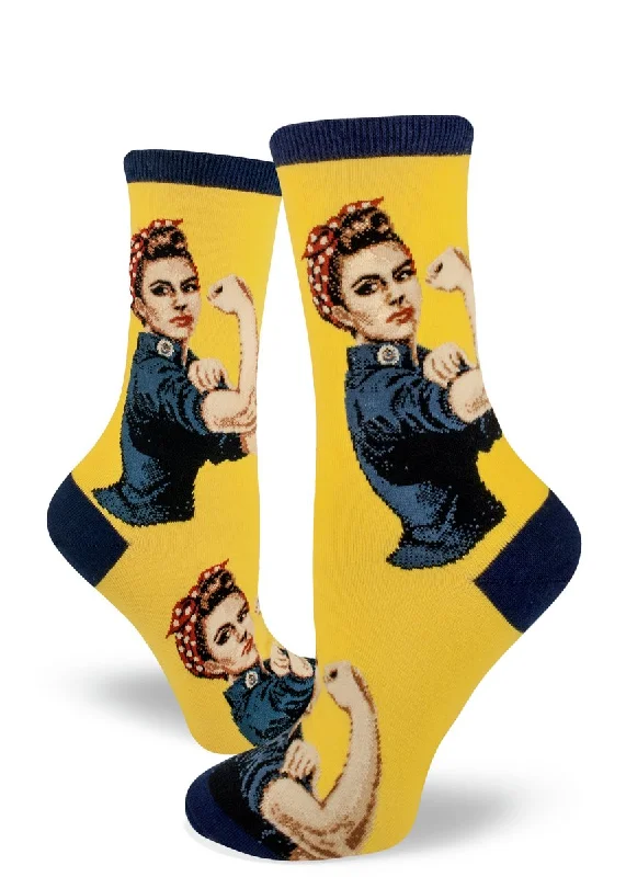 Women's Rosie The Riveter Crew (Yellow)