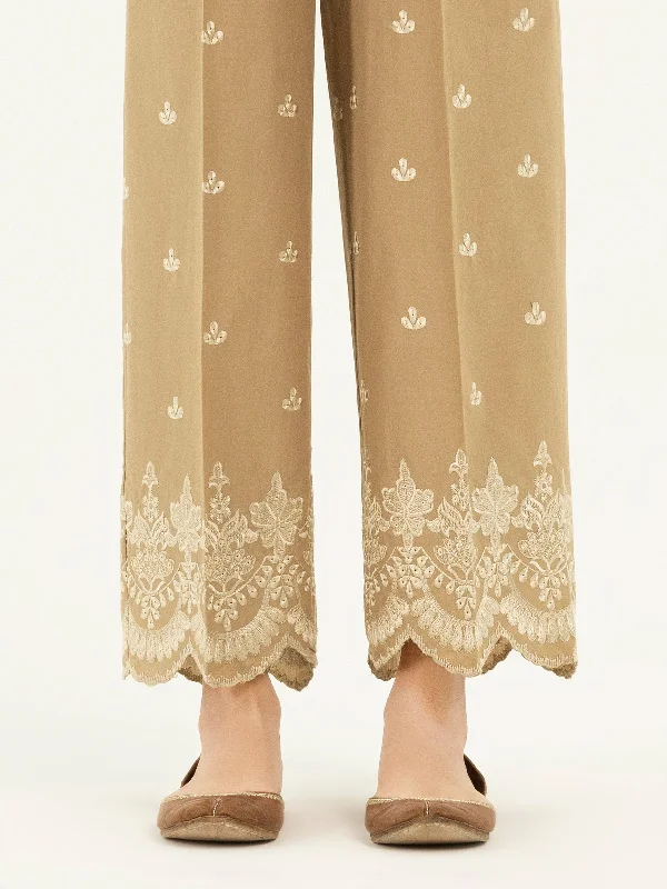 Embroidered Cambric Trousers(Pret)