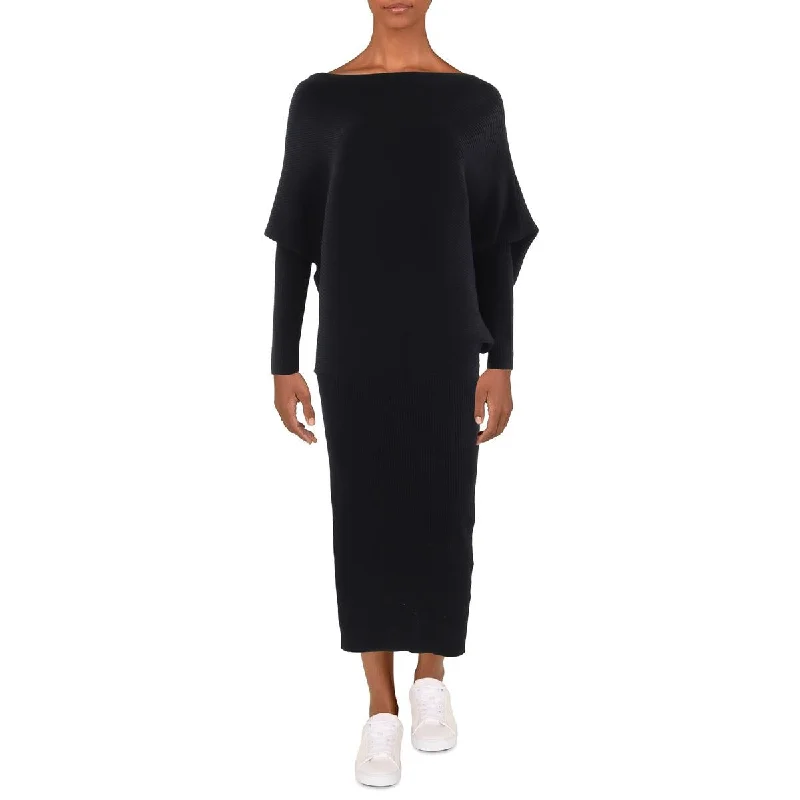 Lori Womens Dolman Midi Sweaterdress