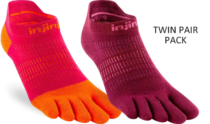 Injinji Women's Lightweight No-Show Toe Socks TWIN PACK (INJ-WNS-TWIN)