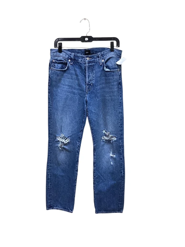 Jeans Straight By Edwin In Blue Denim, Size: 4