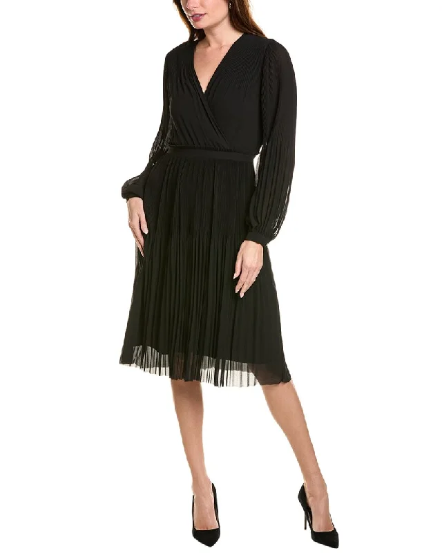 Elie Tahari Allover Pleated Mini Dress