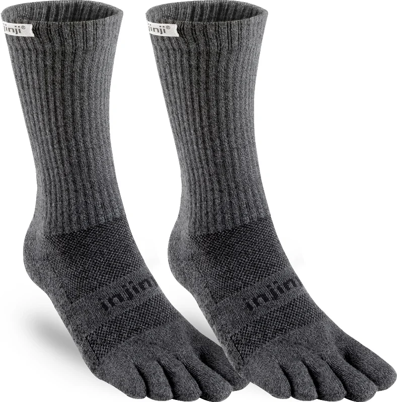 Injinji Men's Mid-Weight Trail Run Crew Length Toe Socks TWIN PACK (INJ-TR-CR-TWIN)