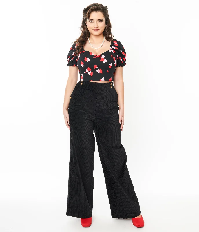 Collectif Black Jilka Corduroy Trousers