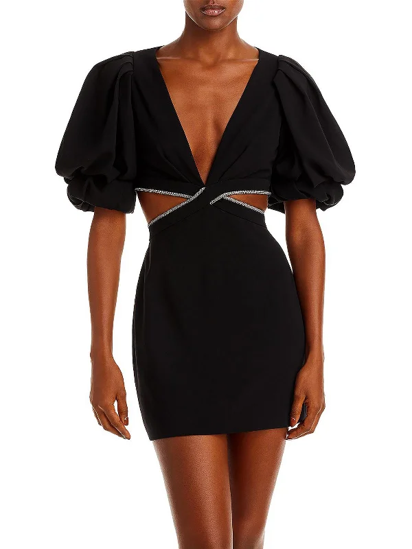 Womens Cut Out Embellished Mini Dress