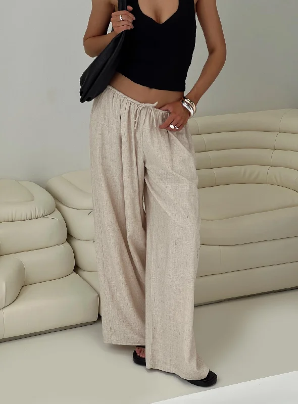 Beach Comber Linen Pant Beige