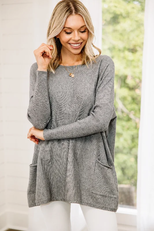 Loving My Life Heather Gray Pocket Tunic