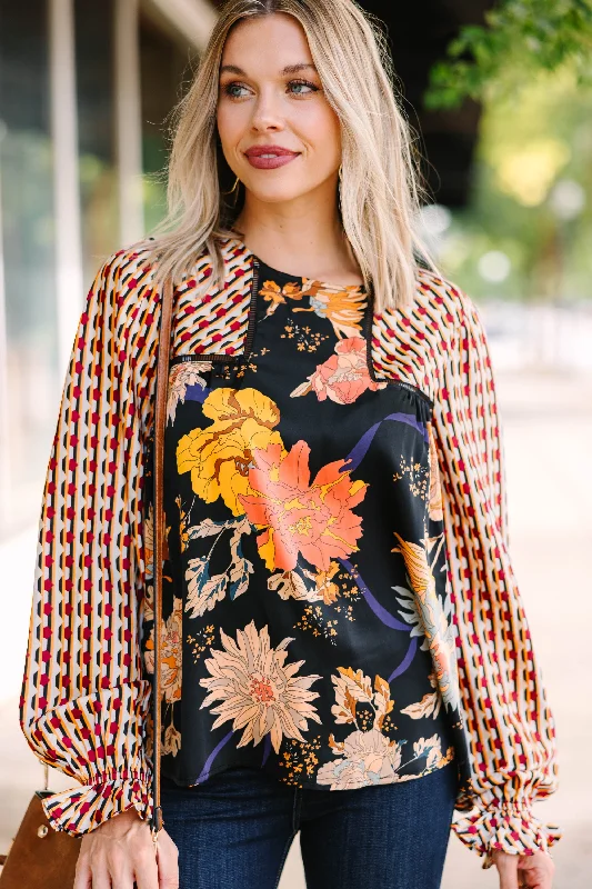 This Is Your Chance Black Floral Blouse