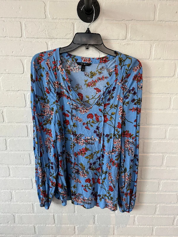 Top Long Sleeve By Banana Republic In Blue, Size: L