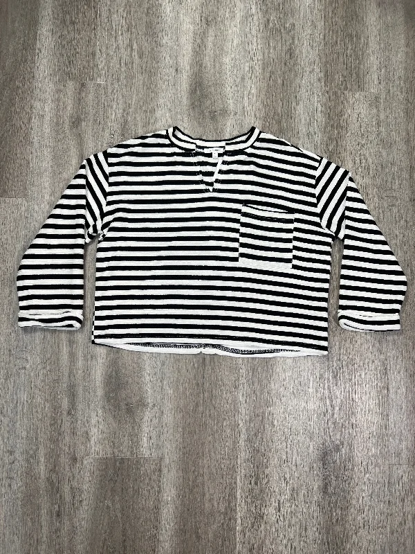 Top Long Sleeve By Blu Pepper In Striped Pattern, Size: S