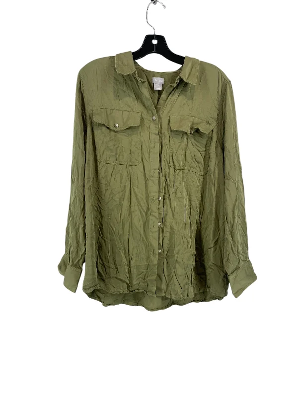 Top Long Sleeve By Chicos In Green, Size: 3