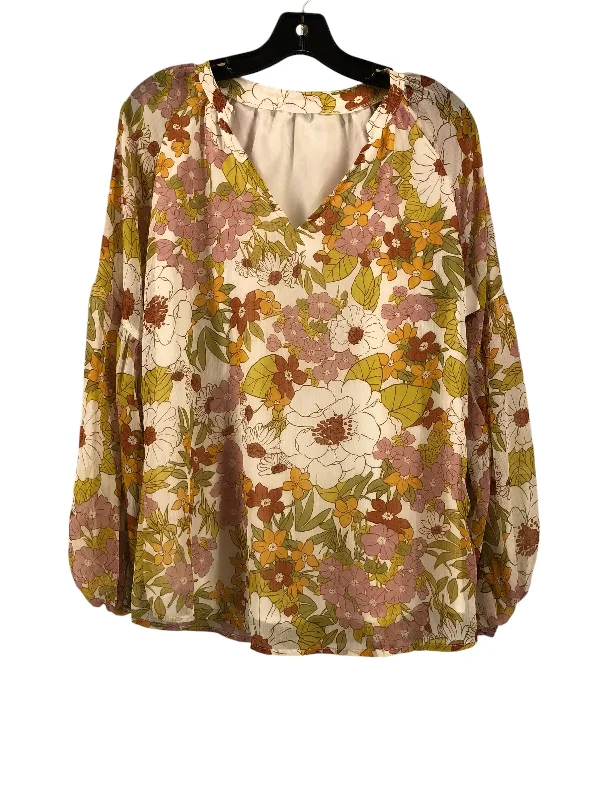 Top Long Sleeve By Clothes Mentor In Floral Print, Size: M