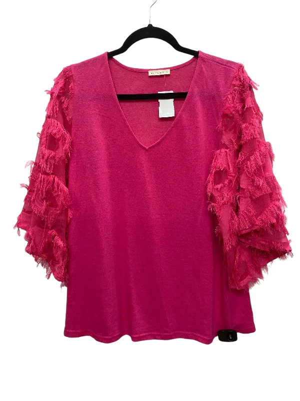 Top Long Sleeve By Clothes Mentor In Pink, Size: S