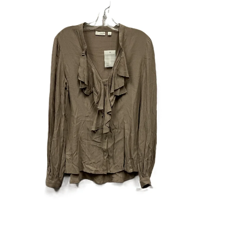 Top Long Sleeve By Eva Mendes In Brown, Size: S