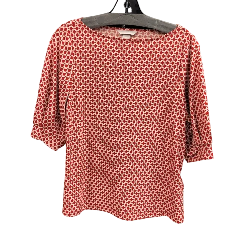 Top Long Sleeve By H&m In Red & Tan, Size: S