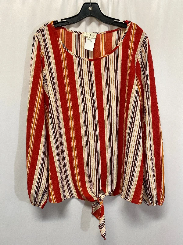 Top Long Sleeve By Love J In Red, Size: 2x