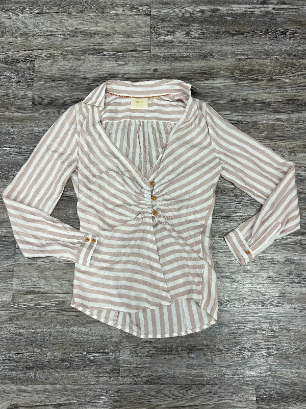 Top Long Sleeve By Maeve In Striped, Size: 0