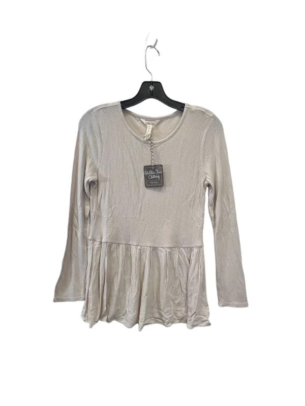 Top Long Sleeve By Matilda Jane In Tan, Size: S