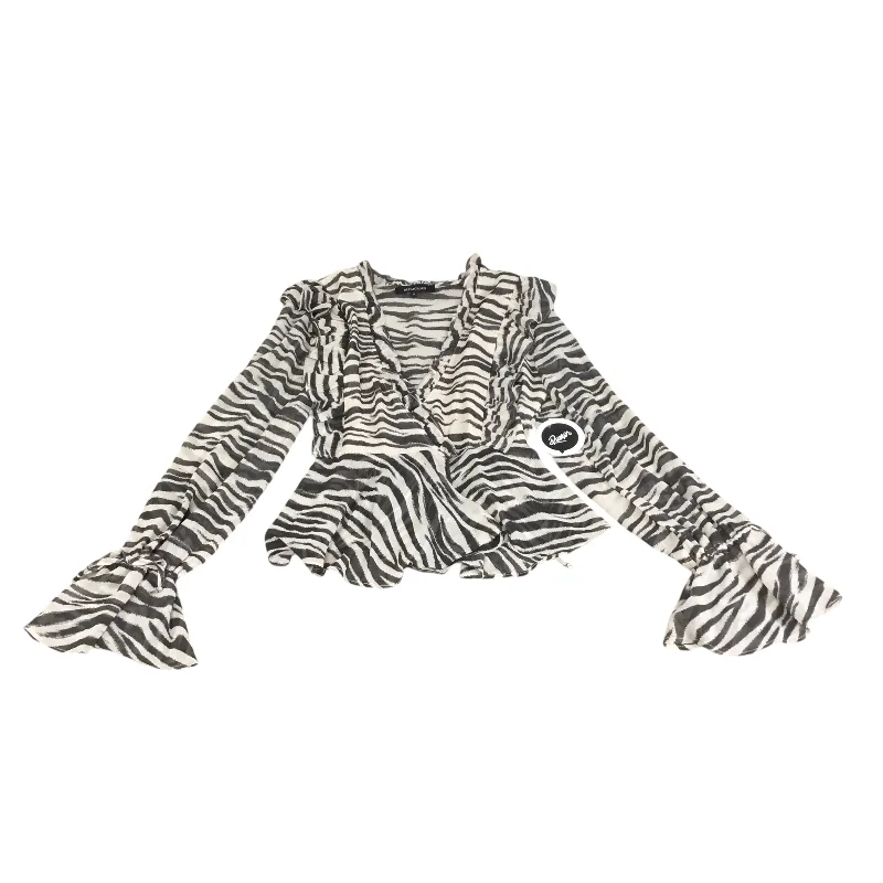 Top Long Sleeve By Olivaceous In Zebra Print, Size: M