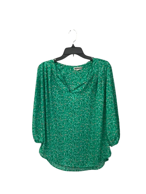 Top Long Sleeve By Pleione In Green, Size: M