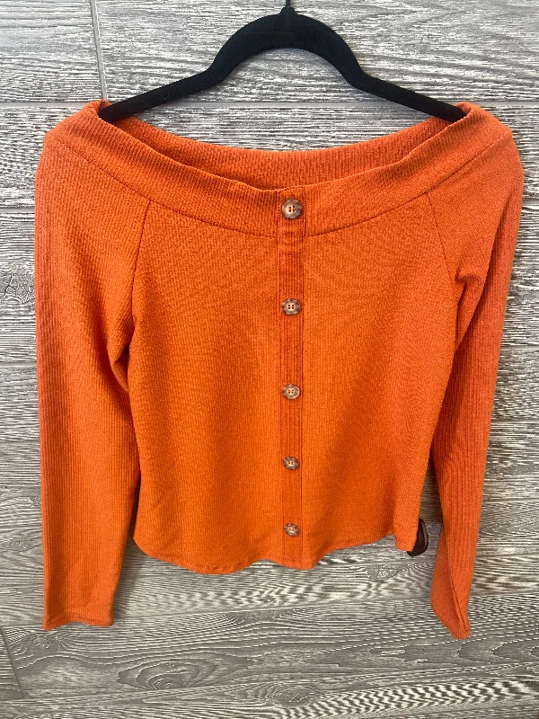 Top Long Sleeve By Self Esteem In Orange, Size: L