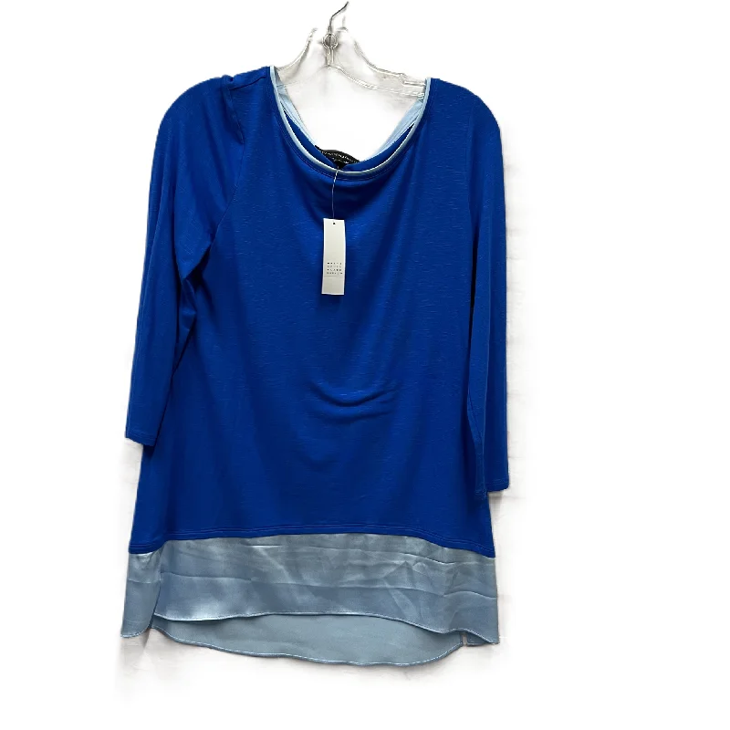 Top Long Sleeve By White House Black Market In Blue, Size: M